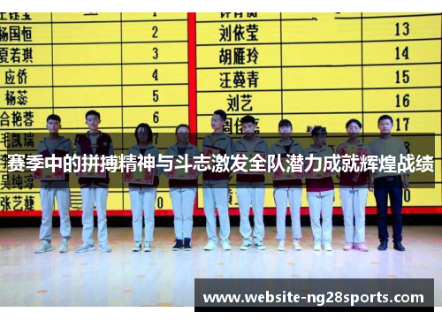 赛季中的拼搏精神与斗志激发全队潜力成就辉煌战绩 赛季中的拼搏精神与斗志激发全队潜力成就辉煌战绩